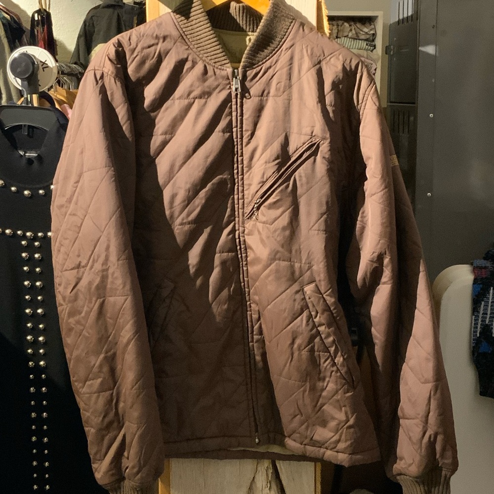 Volcom Men's Quilted Tan Bomber Jacket Size XL